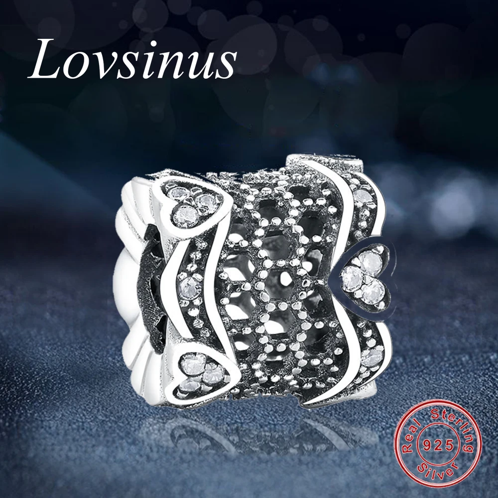 Бусины-разделители из серебра 925 пробы в форме сердца подходят для оригинальных