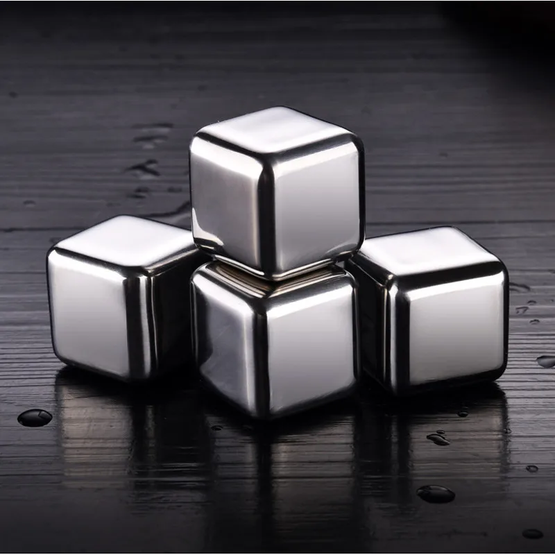 4/6/8 шт Нержавеющая сталь 304 камни для виски многоразовые кубики льда охладитель