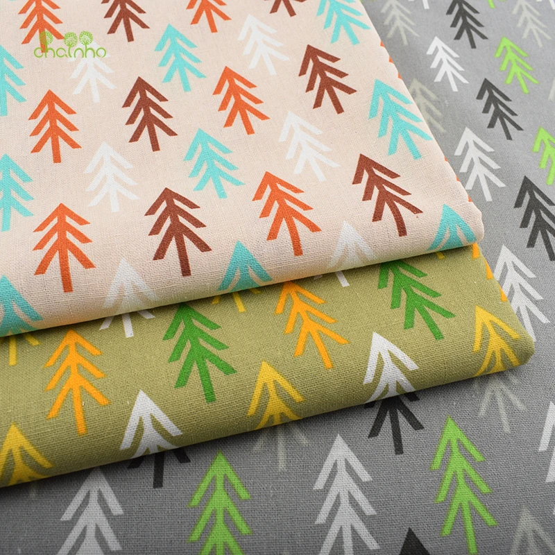 Chainho 3pcs/Lot 48x48cm Geometric patterns Printed Cotton Linen Fabric For DIY Quilting&ampSewing Table Cloth Cushion Bag Material | Дом и