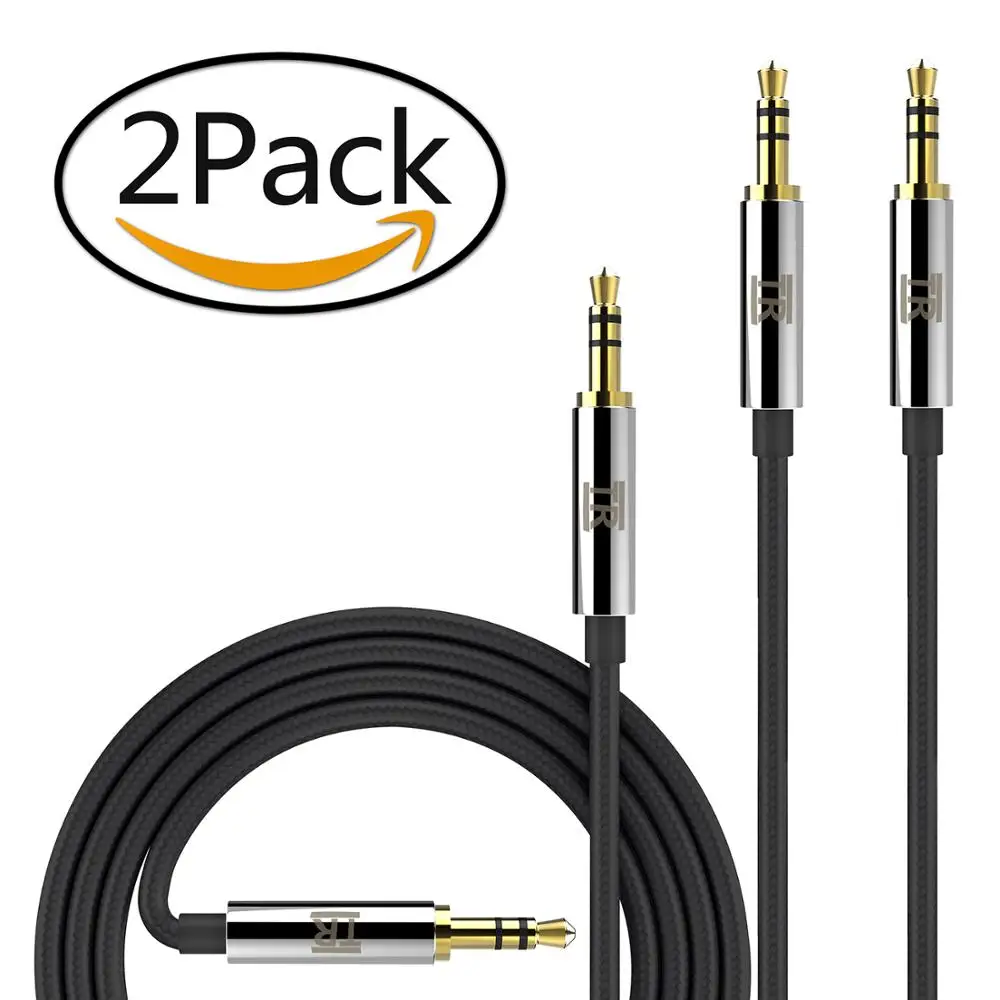 TechRise 1 5 метра нейлоновый плетеный металлический премиум аудио кабель 3 мм черный 2