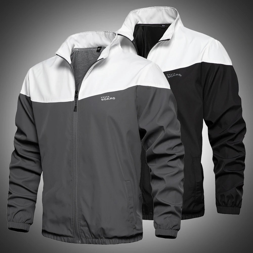 Ветровка мужская в стиле пэчворк модная уличная одежда свободная повседневная