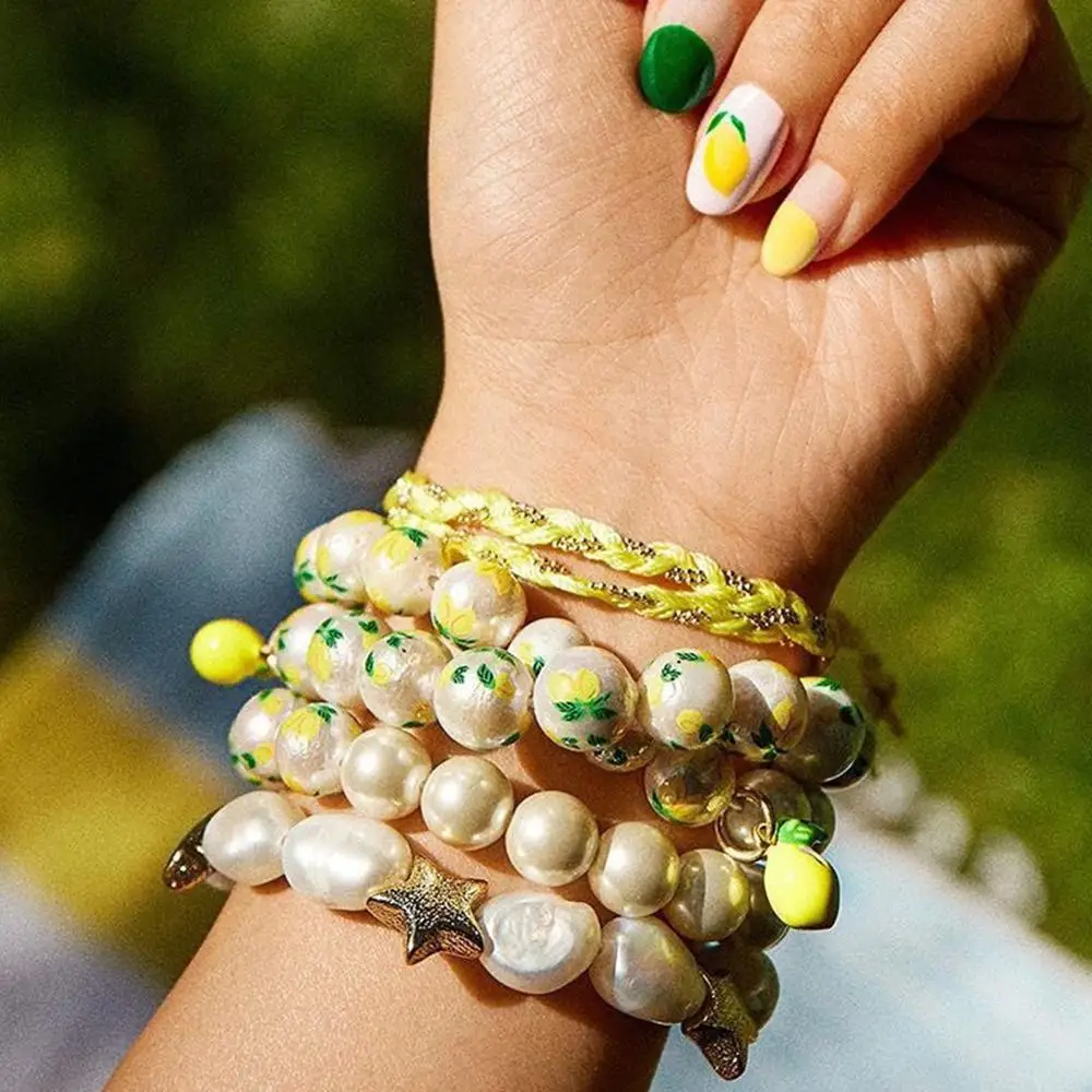 Женский подарочный браслет Ladyfirsy модный с искусственным жемчугом и лимоном