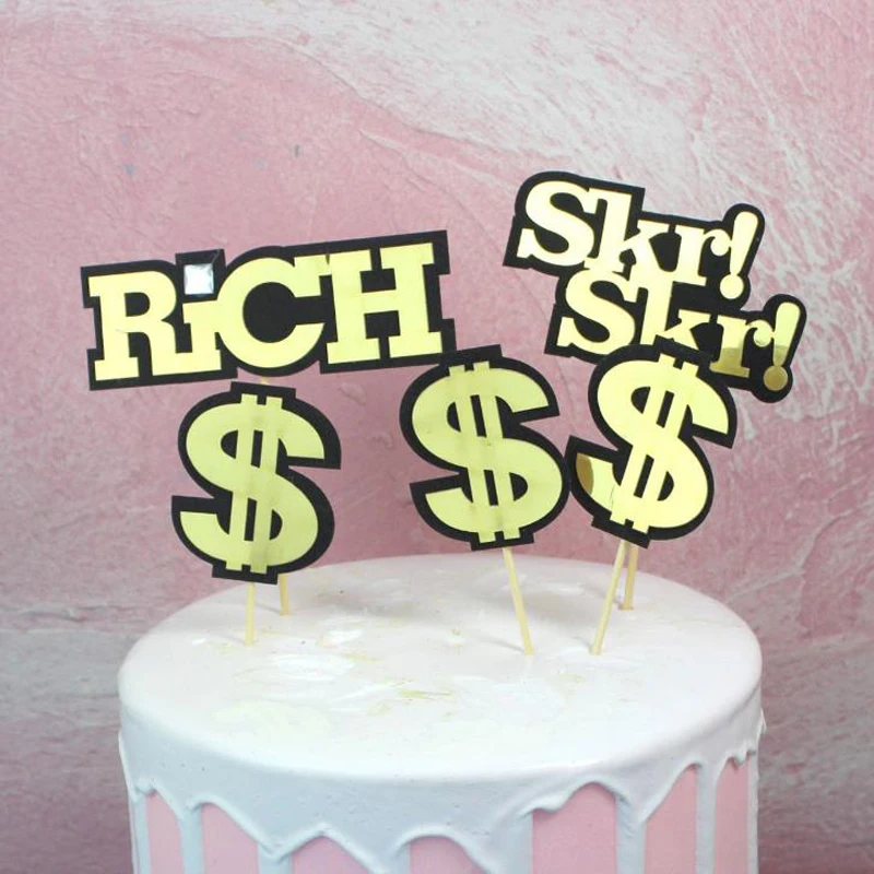 Милые Черные золотые богатые доллары фотообои для детского дня рождения детская