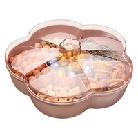 flower shape snack serving tray snacks storage box with lid for nut platter candy dried fruit plate food storage box party home