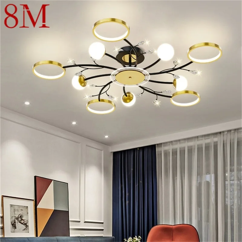 

8M Contemporary Pendant Light Nordic LED Lamps Branch Crystal Fixtures Decorative for Home Living Bed Room