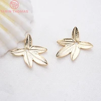 19220pcs 14 5x11mm 24k gold color plated brass maple leaf charms pendants high quality diy jewelry accessories