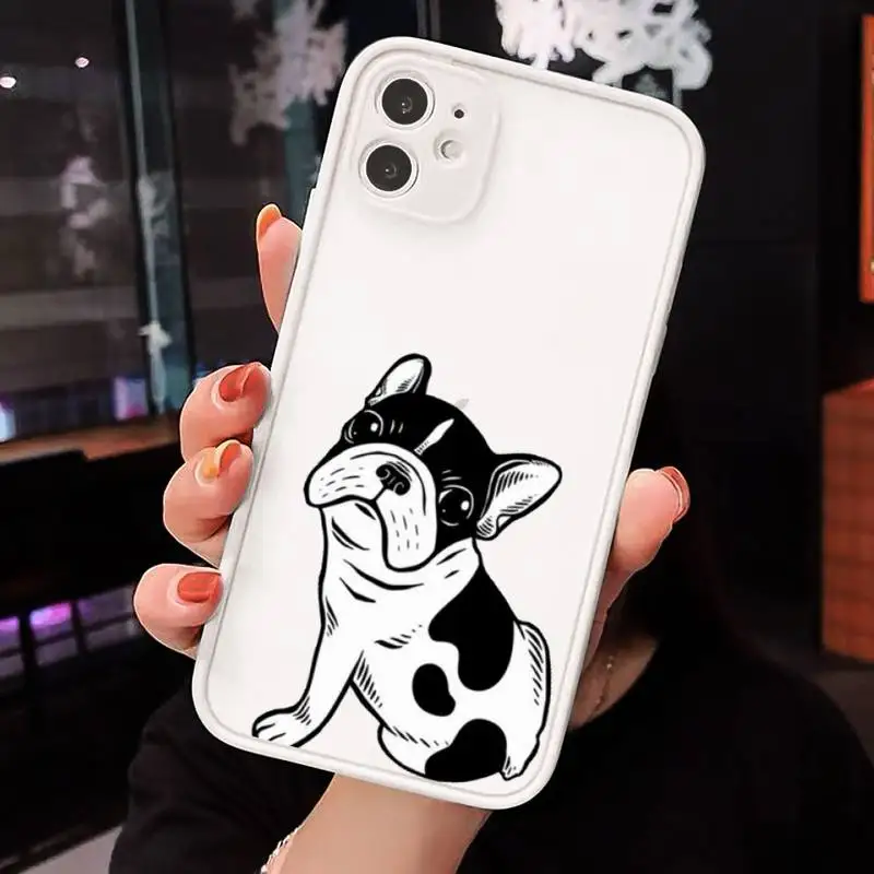 

Brindle Frenchie Cute Puppy high quality Phone Cases matte transparent For iphone 7 8 11 12 plus mini x xs xr pro max cover