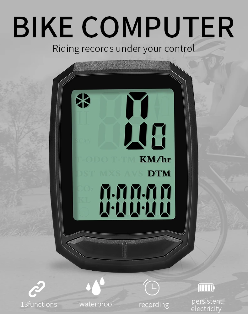 INBIKE 2,8 дюймов велосипед беспроводной компьютер непромокаемый Многофункциональный езда велосипедный одометр велосипедный Спидометр подсветка секундомера