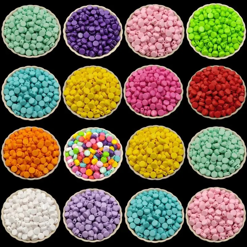 

50Pcs 4x7mm Candy Color Single Hole Loose Beads DIY For Jewelry Making Pendant Necklace Bracelet Wholesale