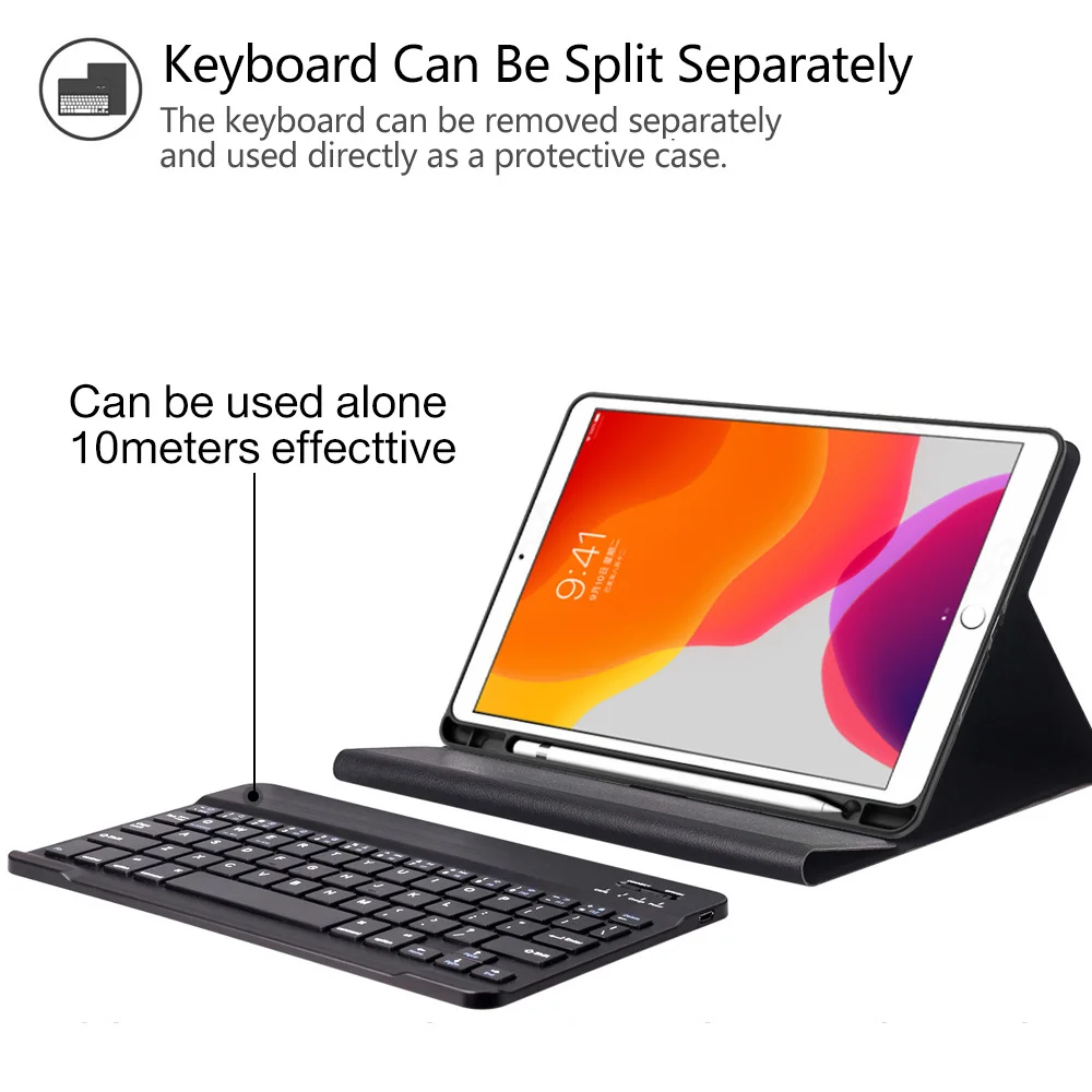 Защитный чехол с клавиатурой для iPad 7 поколения 10 2 дюйма 2019 планшета держателем