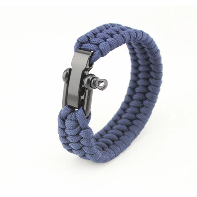 

20cm/23cm stainless steel buckle bracelet unisex survival rescue umbrella rope bracelet outdoor climbing rope parachute rope