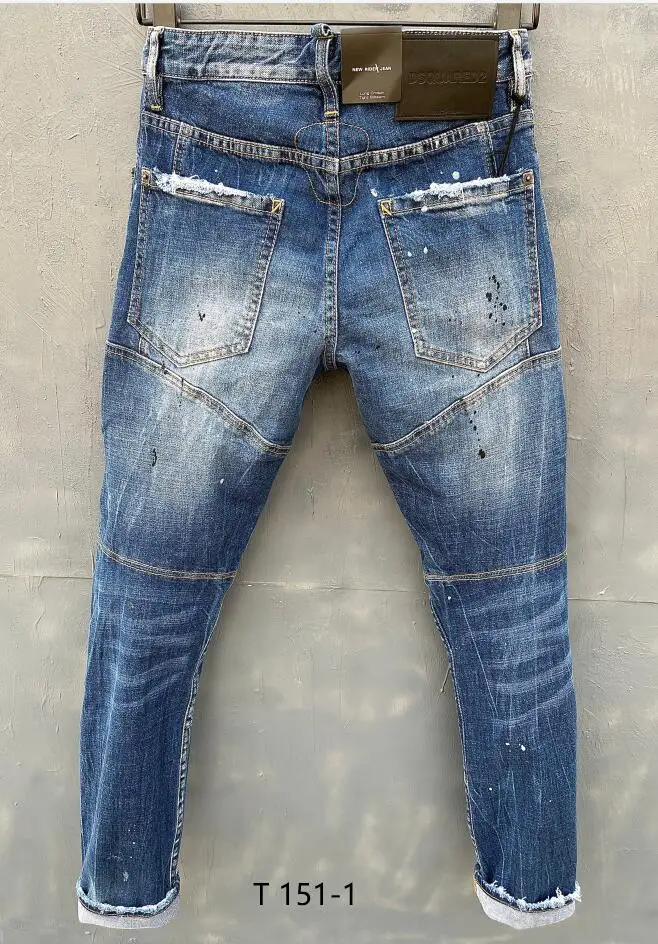 Популярные Классические мужские/женские узкие джинсы DSQUARED2 с вышивкой прямые