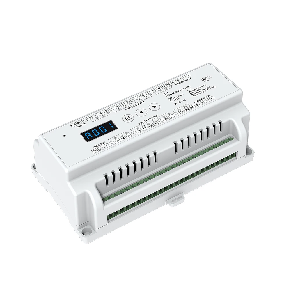 Контроллер светодиодных лент 24CH 3A/CH DMX 512 декодер пульт управления RGB с