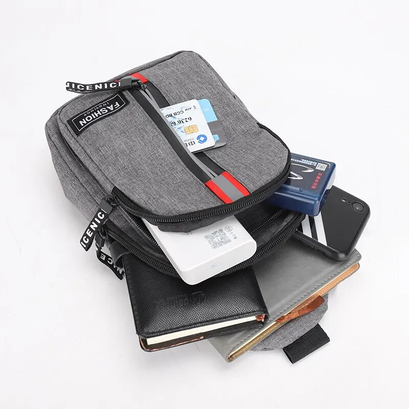 

Puimentiua Men's Small Chest Sling Bag Casual Canvas Crossbody Bag Travel Hiking Messenger Fashion Shoulder Bag Men Waist Bag