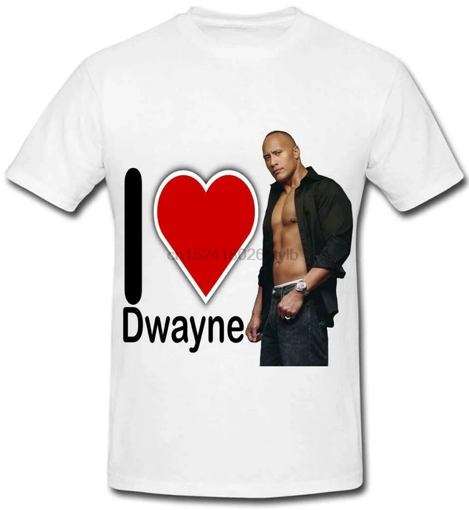 Ws139 я сердце любовь Дуэйн Джонсон Рок Сексуальная футболка секретный санта| |