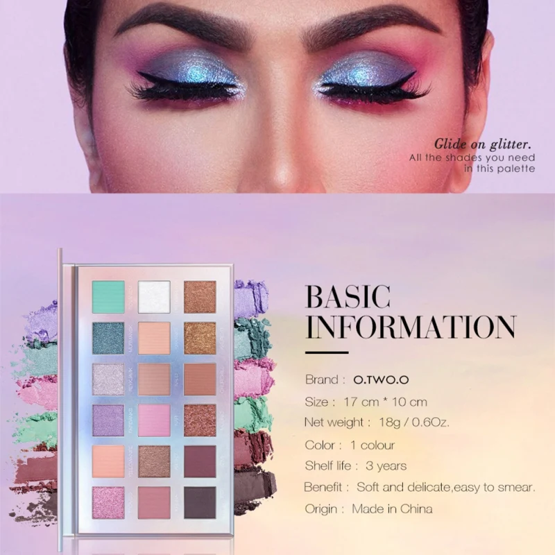 

18 colors Matte Glitter Eyeshadow Eye Makeup Borealis Tones Eye Shadow Powder Palette Easy To Blend Colourful Eye Shadow