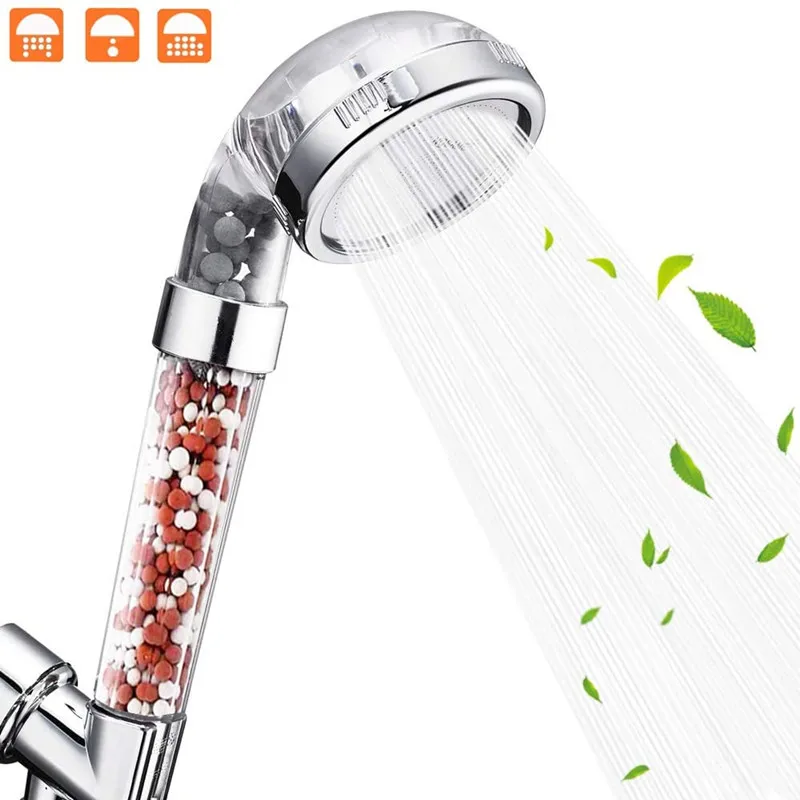 

Насадка для душа, фильтр высокого давления, фильтрация, каменная струйная насадка для душа, водосберегающая ионная, с 3 режимами