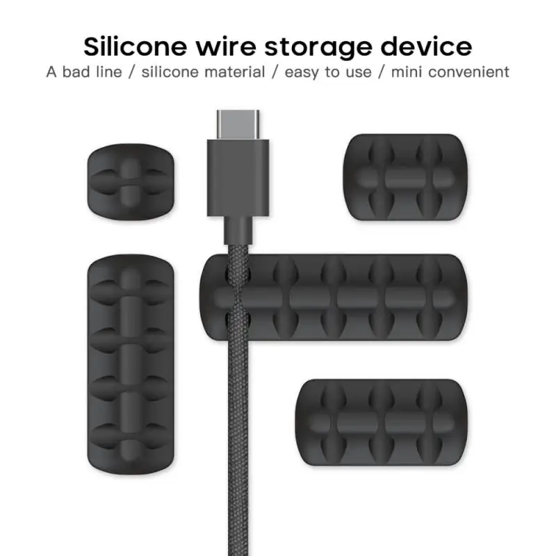 

5Pcs Fast Delivery Smart Cable Winder Flexible Silicone Cord Management Cable Holder Clips For Mouse Headphone Wire Organizer
