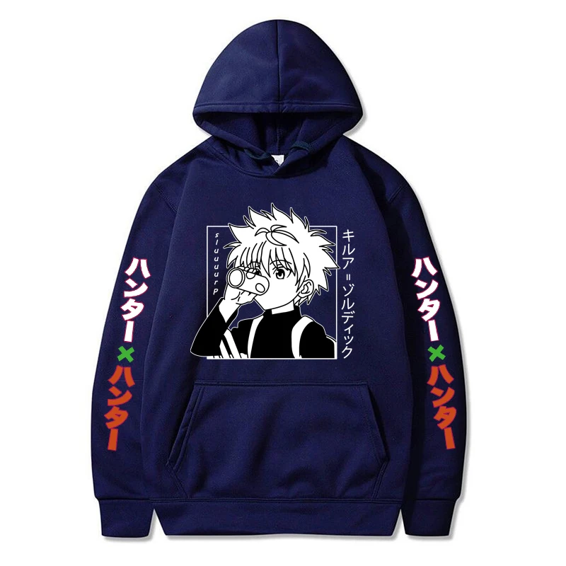 

Cute Mens Hoodies Hunter X Hunter Men Women Pullovers Hoodies Sweatshirts Killua Zoldyck Hisoka 90s Anime Hoody Streetwear Tops