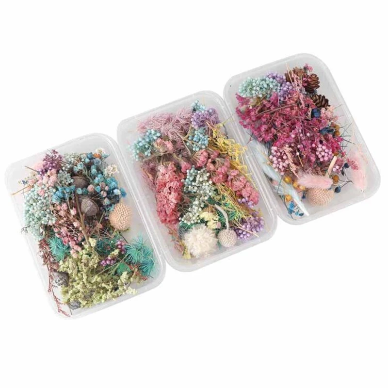 Коробка искусственные цветы высушенные аксессуары для рукоделия сделай