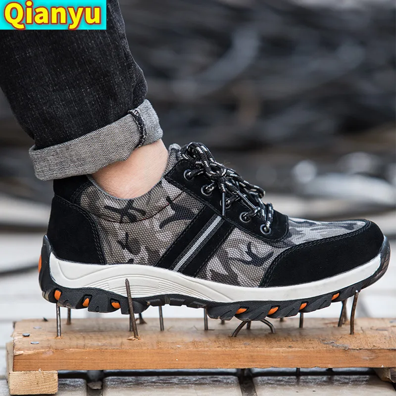 

2021 Suitable for outdoor steel-toed anti-smashing and anti-piercing work shoes, men's work safety shoes