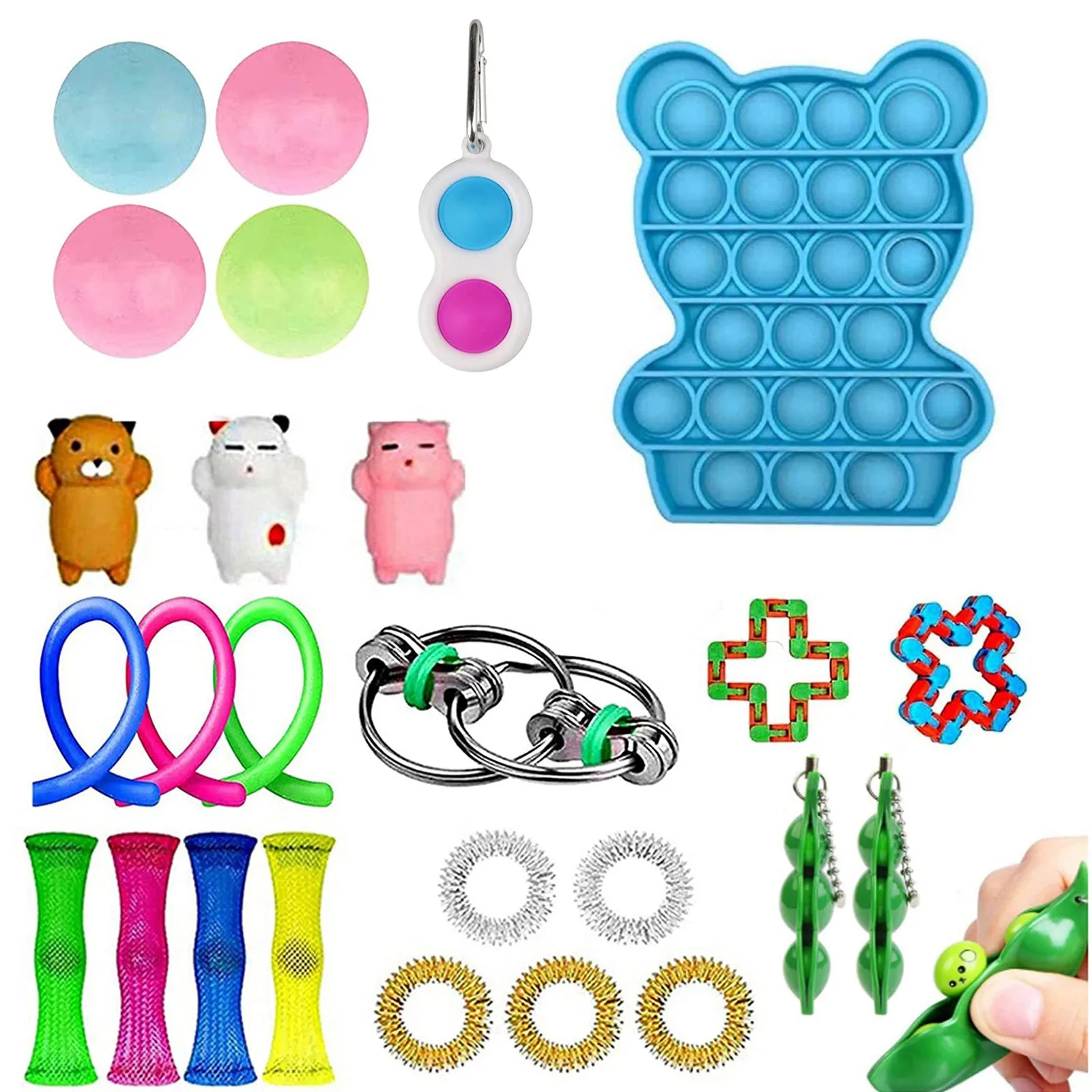 

Fidget Toys Set Push Bubble Squishy Simple Dimple Sensory Toys Bundle Pack Pops it Toys Stress Relief Decompression Squeeze Toys