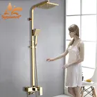 Золотой набор для душа, смеситель для горячей и холодной воды, смесители для душа, 8 дюймов, латунная насадка для душа, настенные наборы для душа и ванной