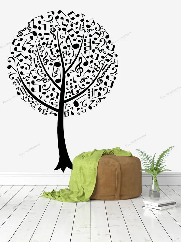 Music Tree Notes Wall Decal for kids bedroom and adult bedroom Music Wall Decor Music Instrument Wall Decal WU371