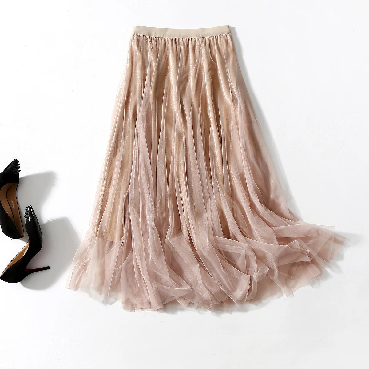 Женские осенние сексуальные кружевные плиссированные длинные юбки для дам