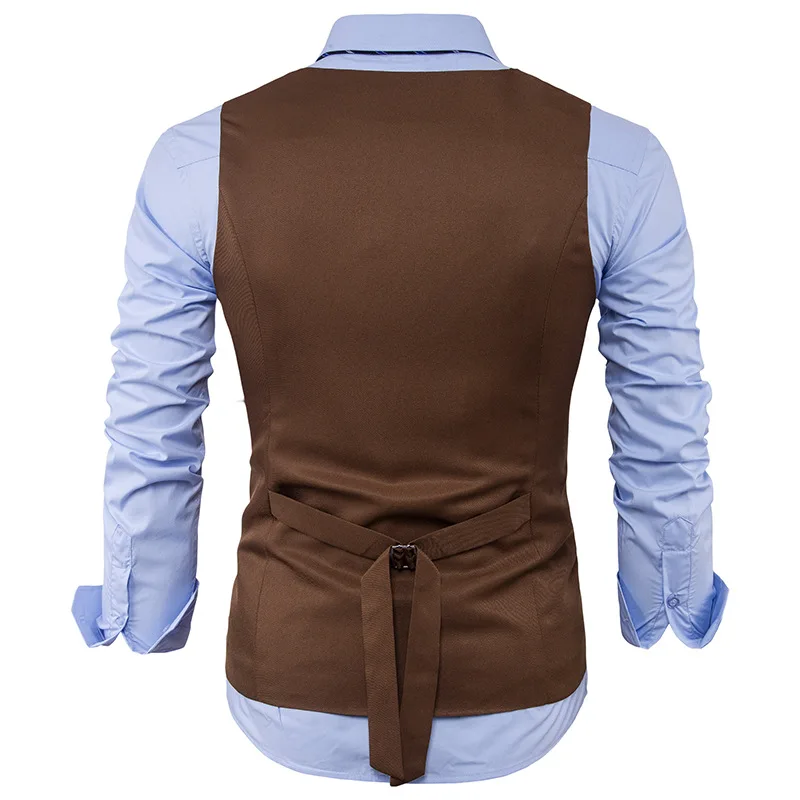 

Vests Men Gentlemen's Suit Waistcoat with Single-row Three-button Matching Color on The New Fashion Chest