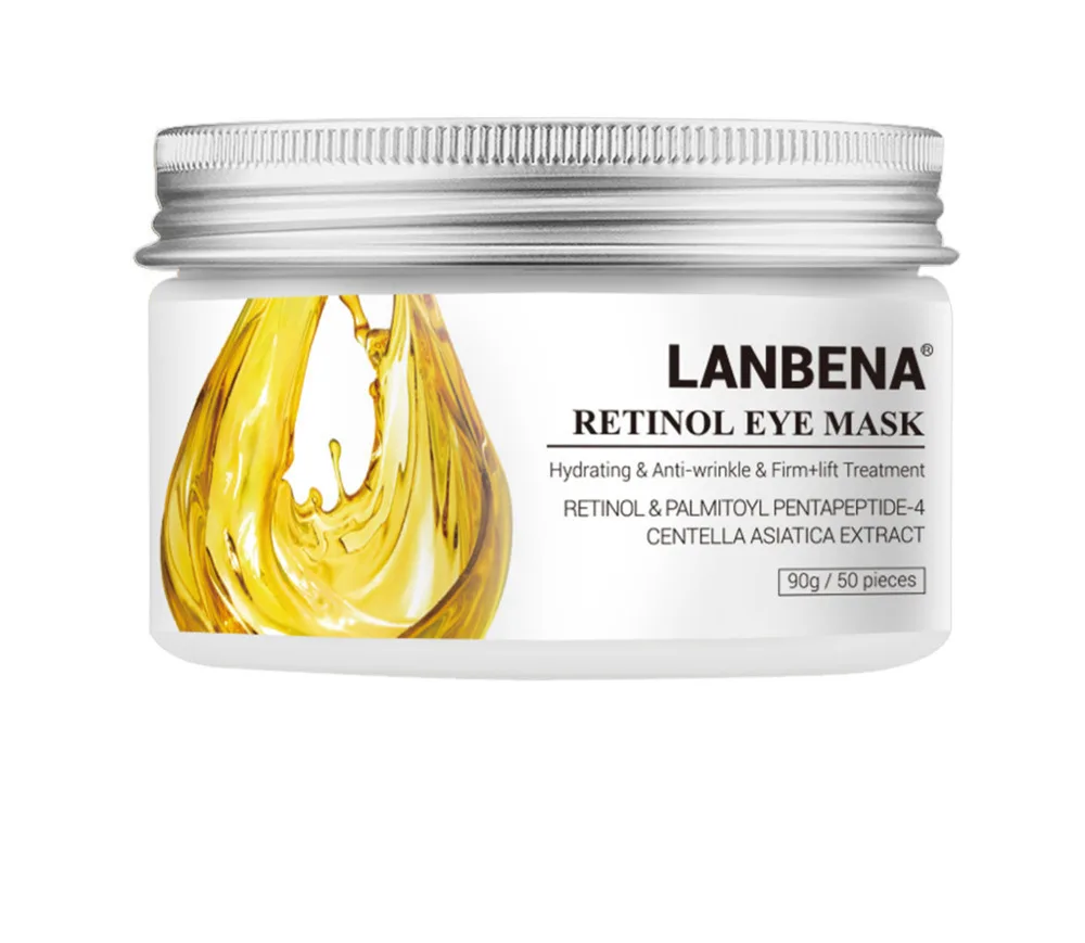 

LANBENA 50Pcs Collagen Hyaluronic Acid Retinol Eye Mask Nourish Firming Skin Care Reduces Dark Circle Bags Eye Line Eye Masks