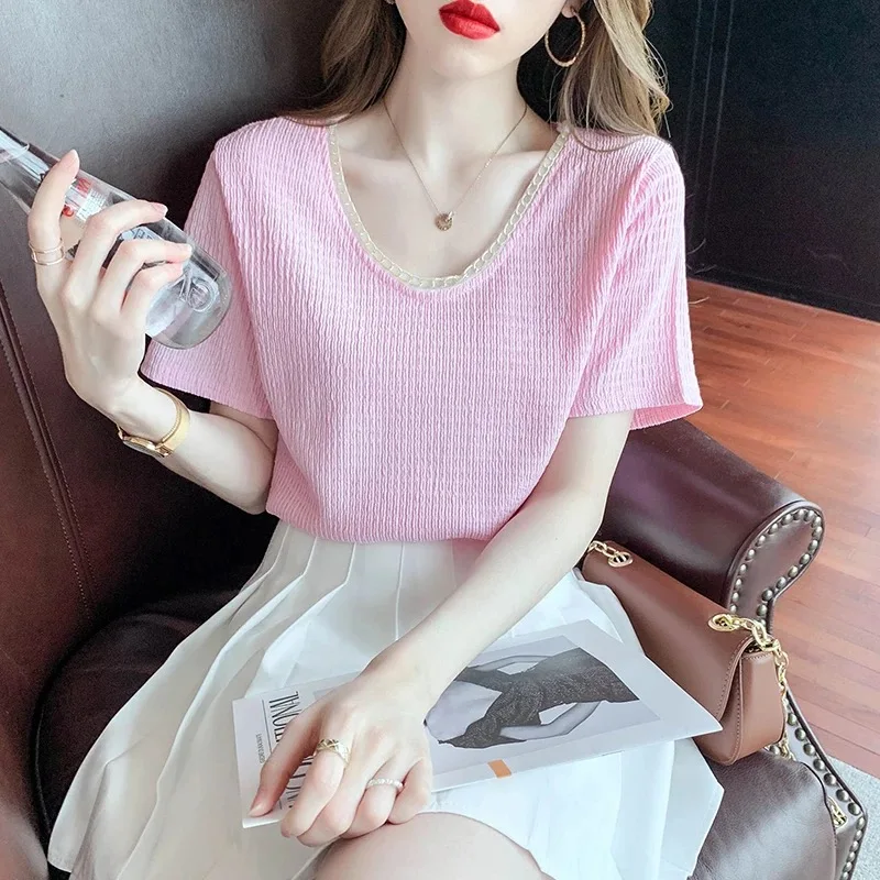 

2021 Summer Fashion pink T Shirt Women Woman Tshirt
