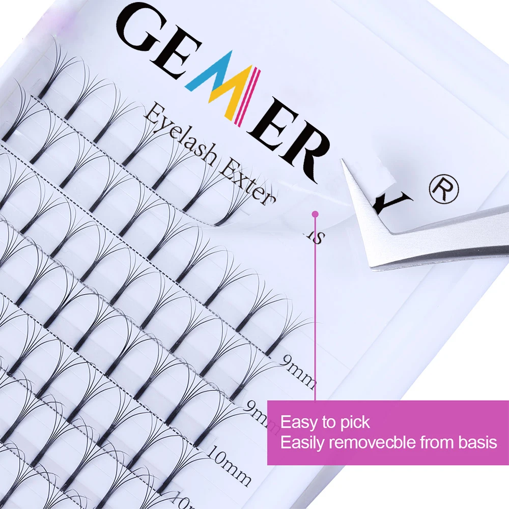 Готовые объемные ресницы для наращивания ресниц в 3D пряди из натурального шелка