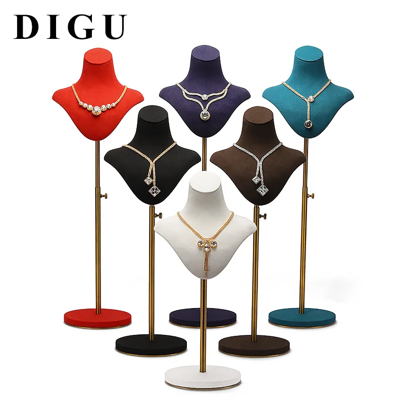 Necklace display stand portrait neck jewelry display props window display furnishings can be pulled up telescopic jewelry stand