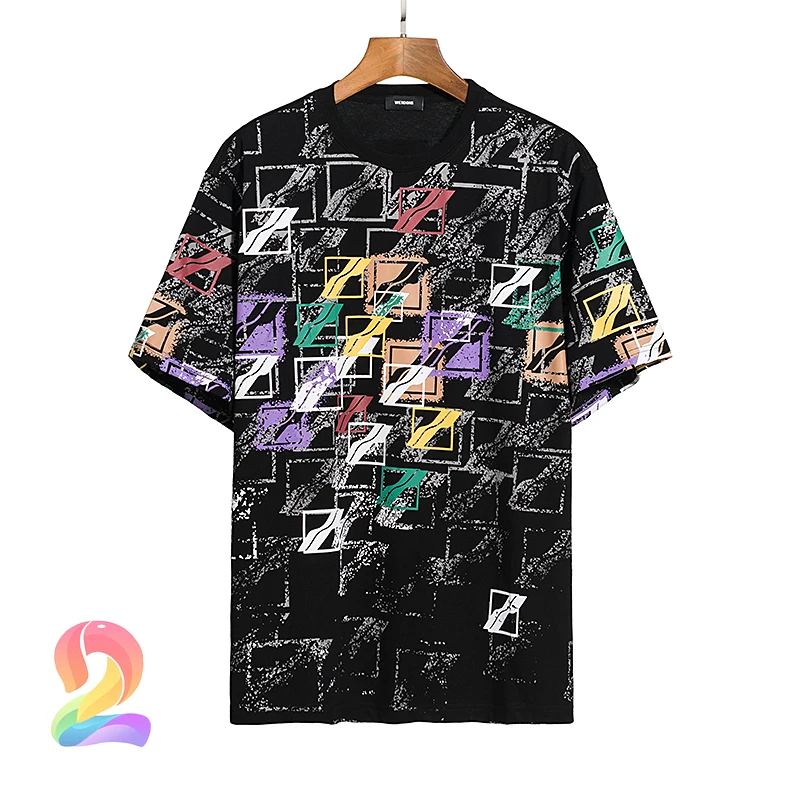 

We11done T-shirts Men Women High Quality Full-body Color Printing Short-sleeved Oversize Welldone Couples Casual T-shirt