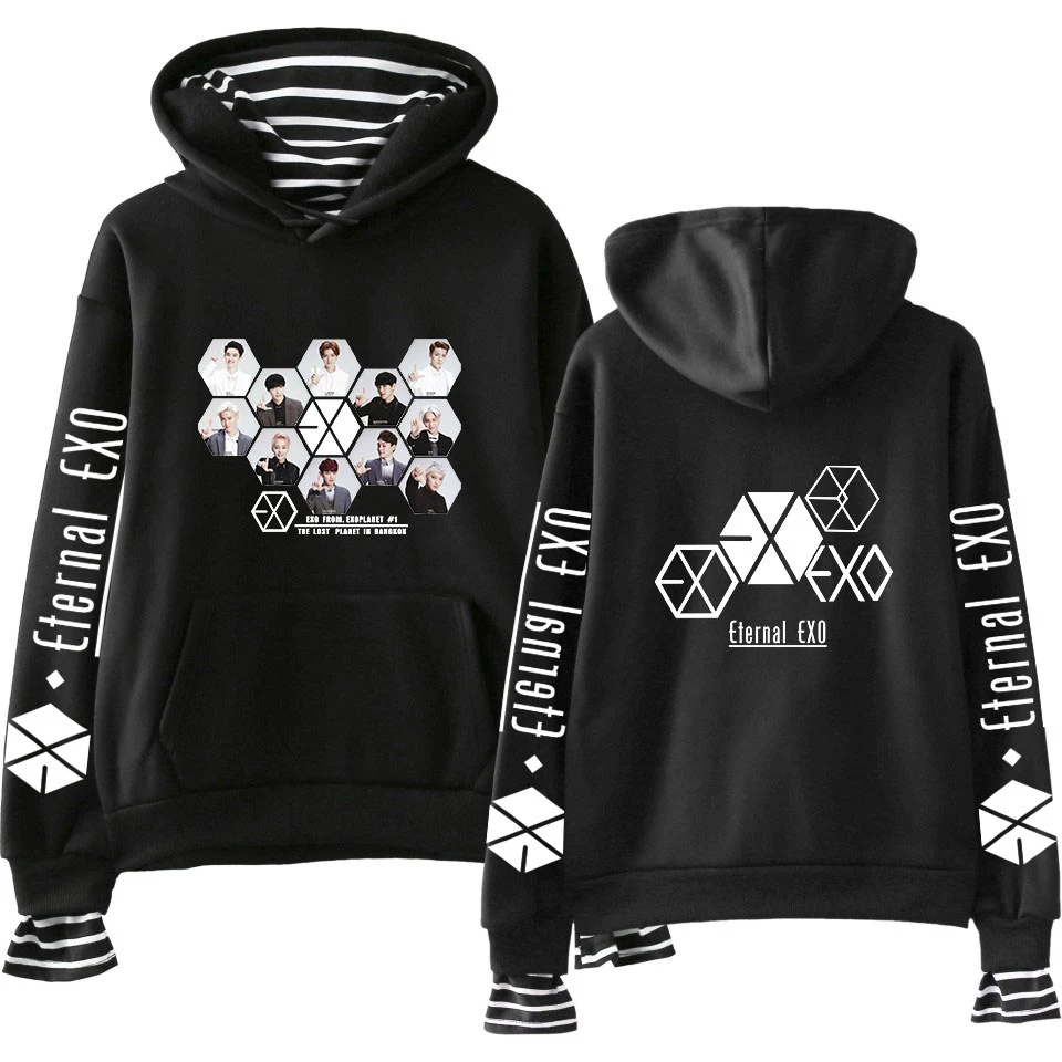 EXO PLANET#5 толстовки KPOP хлопковые водолазки негабаритный свитер с капюшоном для женщин EXO PLANET#5 толстовки moletom плюс размер
