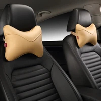 leather car seat neck pillow head protector auto safety headrest support backrest cushion pillows universal size black beige