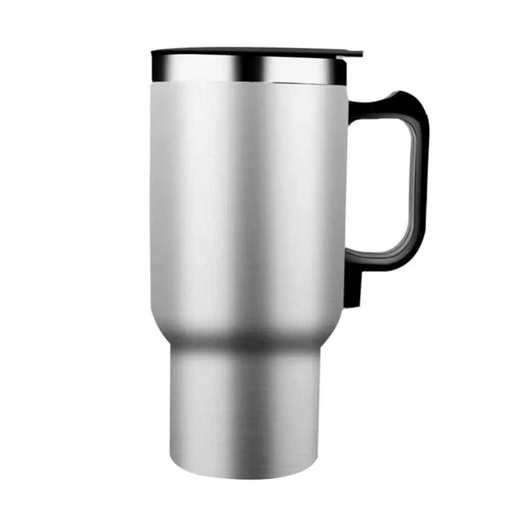 500ML 12V Car Vehicle Heating Water Cup Stainless Steel Kettle Coffee Heated Mug With Lighter Cable Travel Coffee Mug Keep Warm