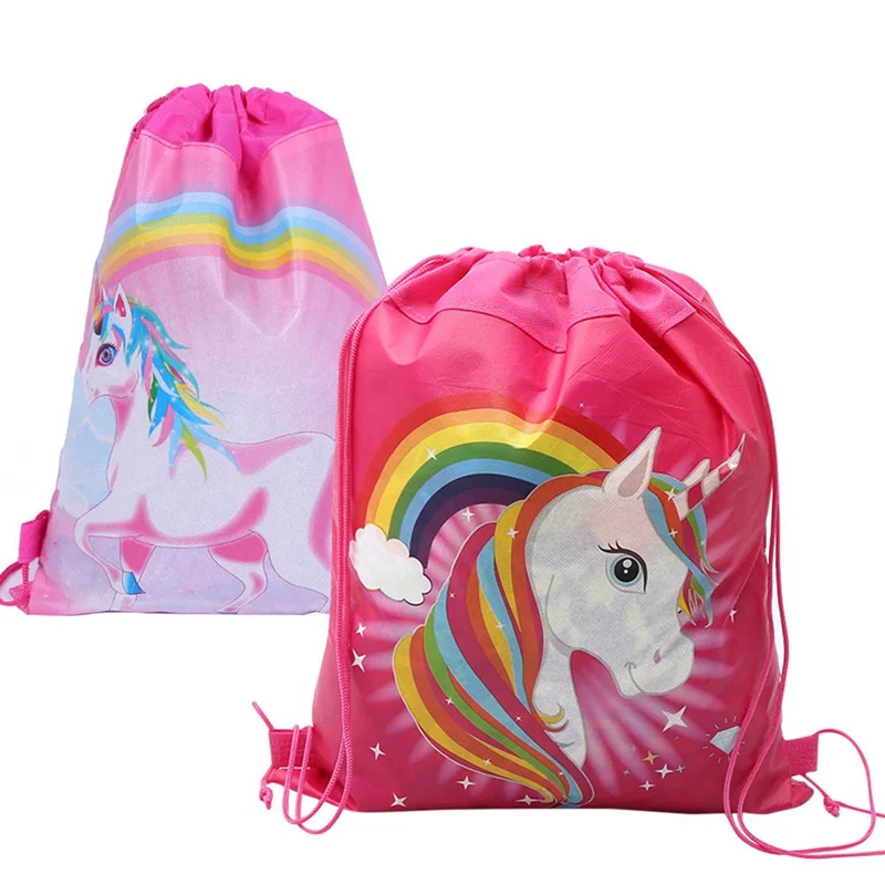 

1pcs Unicorn Gift Bags Birthday Party Drawstring Bag Kid Favor Travel Pouch Storage Clothes Snacks Bags School Portable Backpack