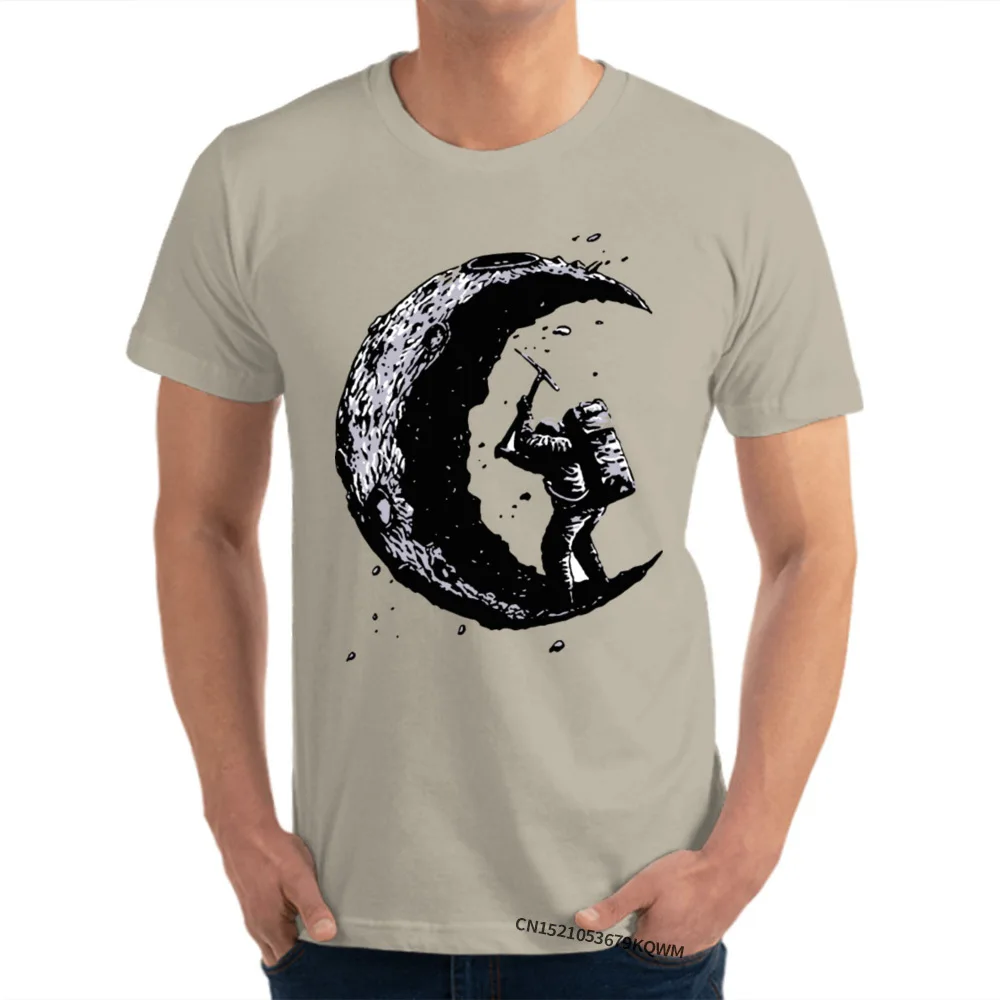 

Digging the moon Funny T Shirt Printed On Crew Neck T Shirts Summer Tops & Tees Discount 100% Cotton Geek Tops Tees