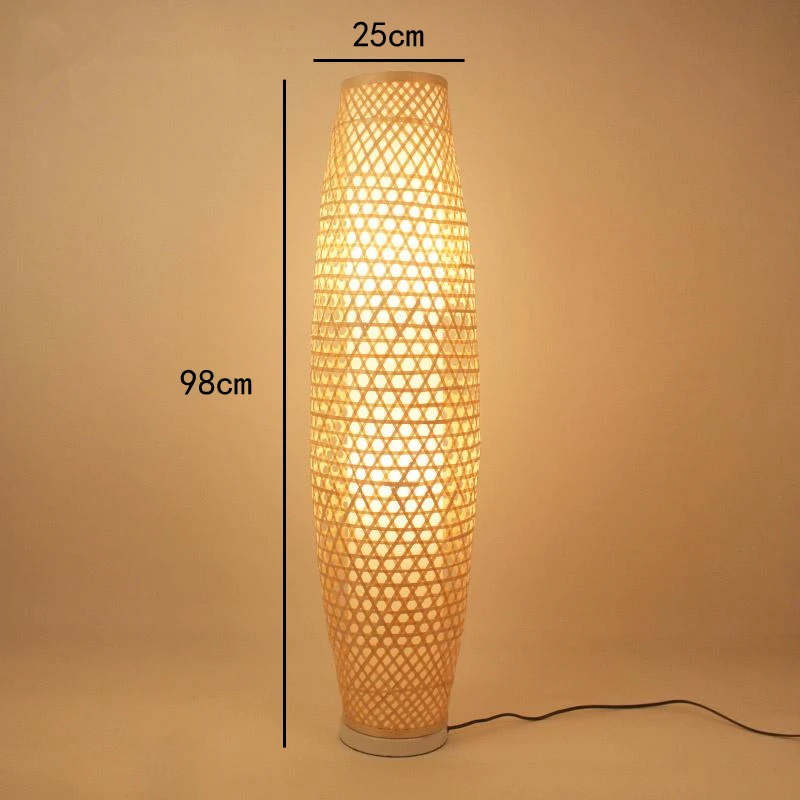 Southeast Asia Japanese Bamboo Wicker Rattan Shade Vase Floor Lamp Fixture Rustic Nordic Light Corridor Fitting Luminaire | Освещение