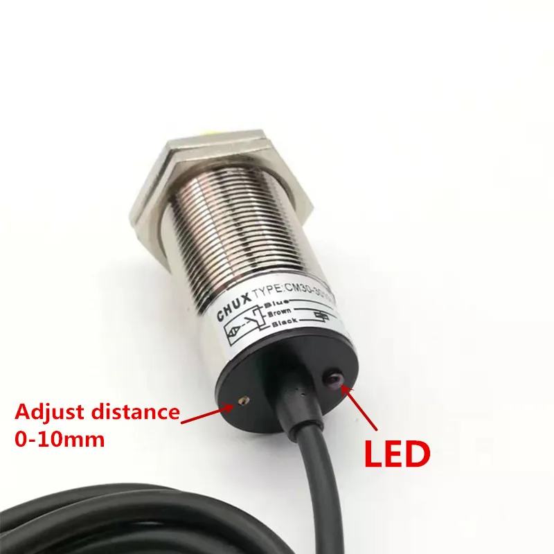 Емкостный датчик приближения CHUX PNP M30 10 мм расстояние обнаружения 24 В постоянного