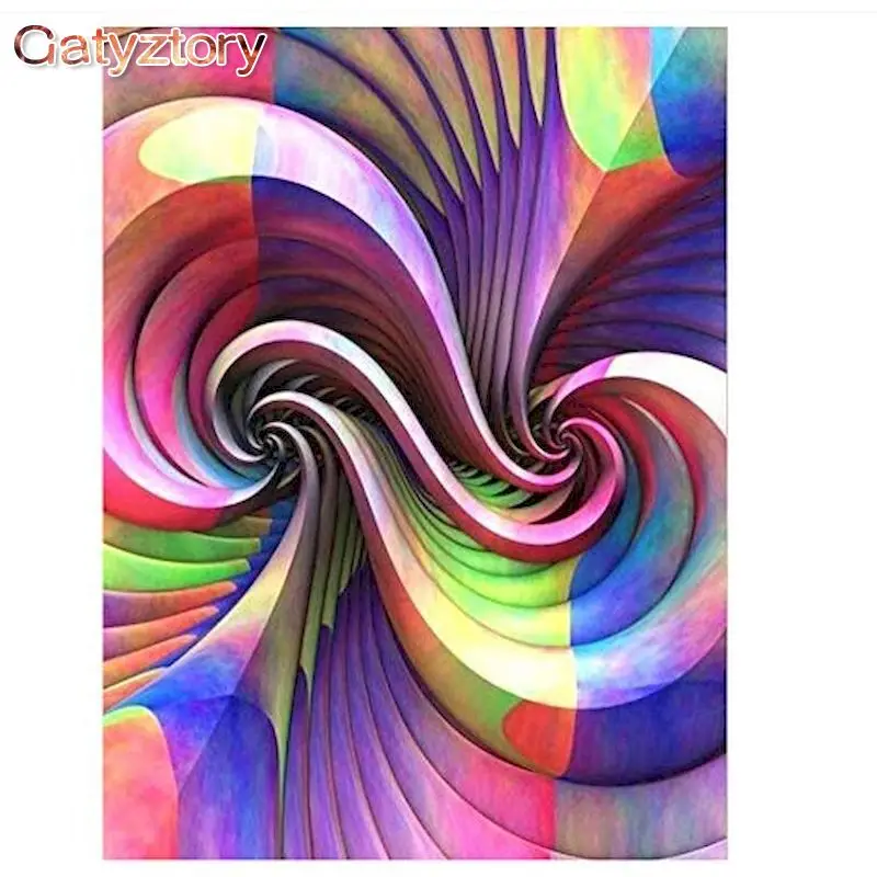 

GATYZTORY Picture Oil Painting By Numbers Colorful Vortex Scenery Paint Kits For Adults Kids 60x75cm Frame Modern Home Wall Artw