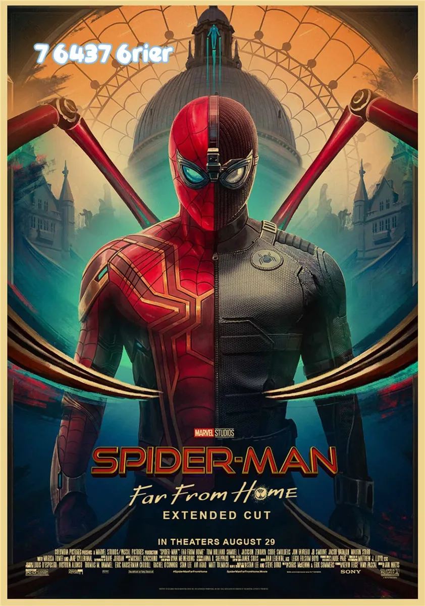 Постер серии Marvel с супергероями декоративный Рисунок из крафт-бумаги в ретро