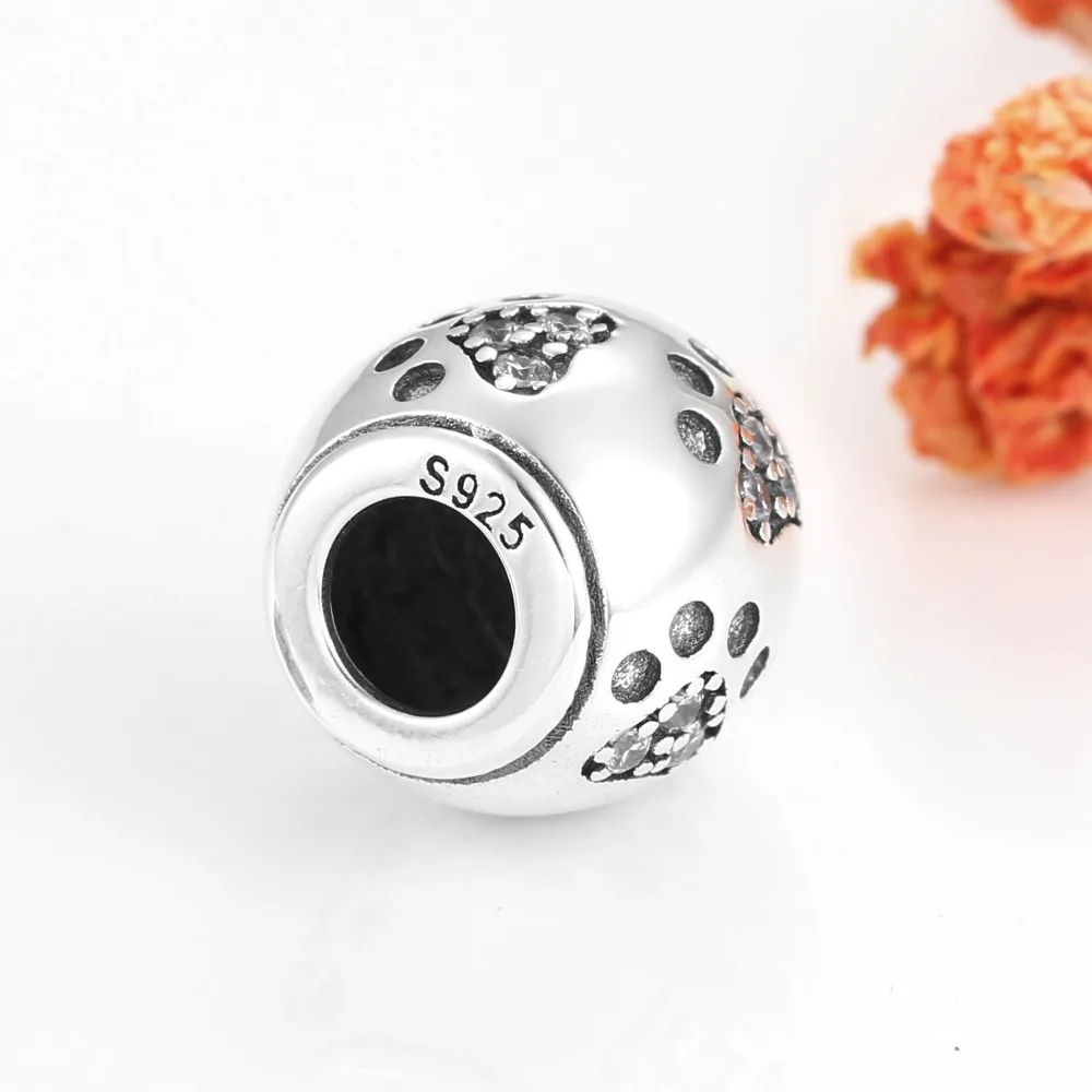 Круглые бусины из серебра 925 пробы с фианитами | Украшения и аксессуары