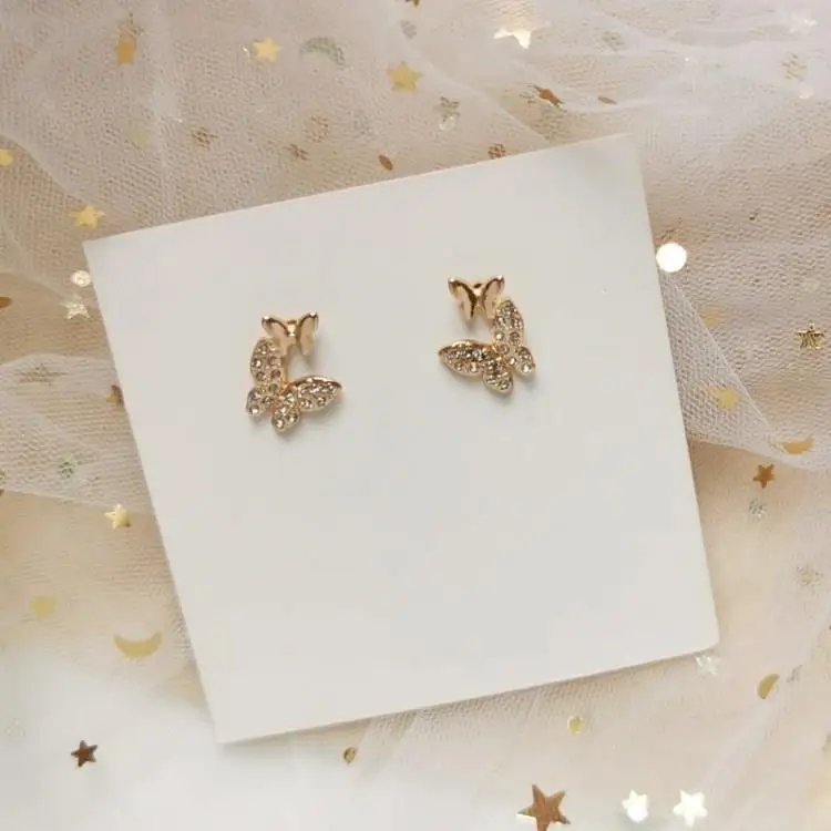 Crystal Stud Earrings Insect Party Korea Silver Jewelry Butterfly Earring | Украшения и аксессуары
