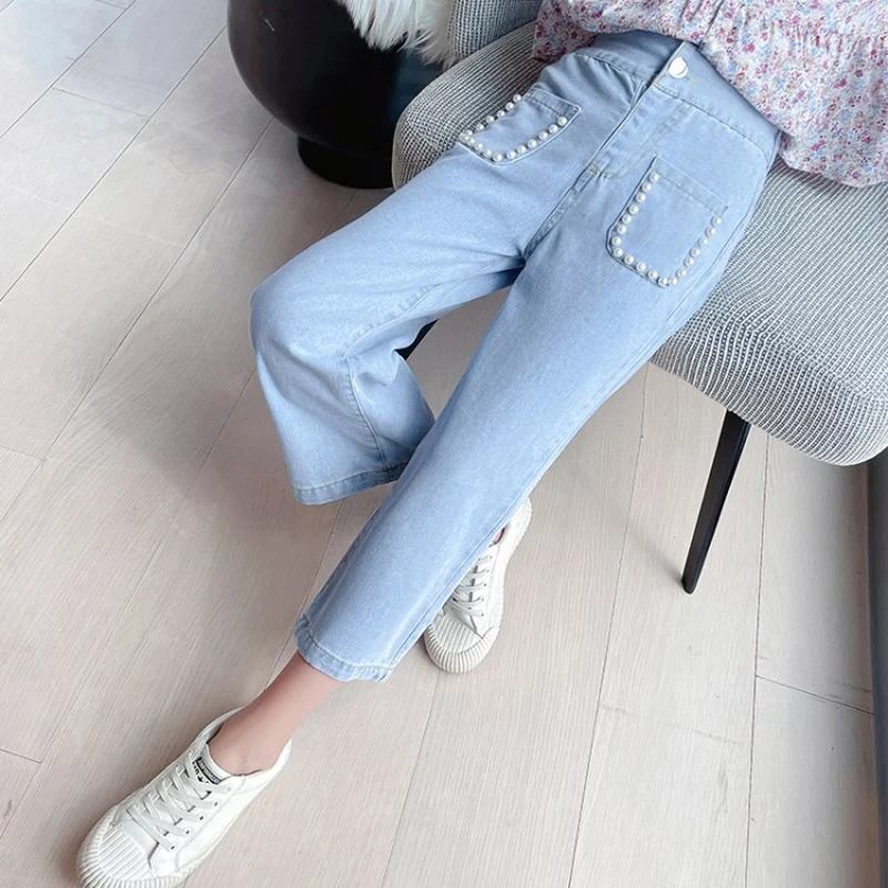 

TTX485 pocket beaded wide-leg jeans
