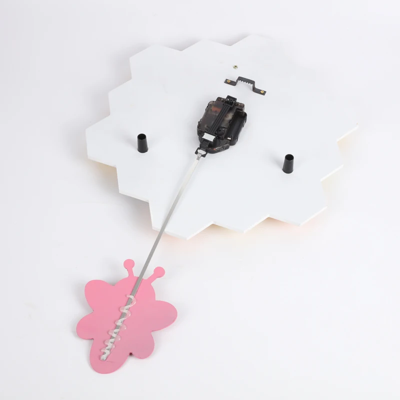 3d Bee Creative Pendulum Clock Children Room Wood Lovely Wall Kids Bedroom Decoration klok Watches Home Decor SC052 | Дом и сад