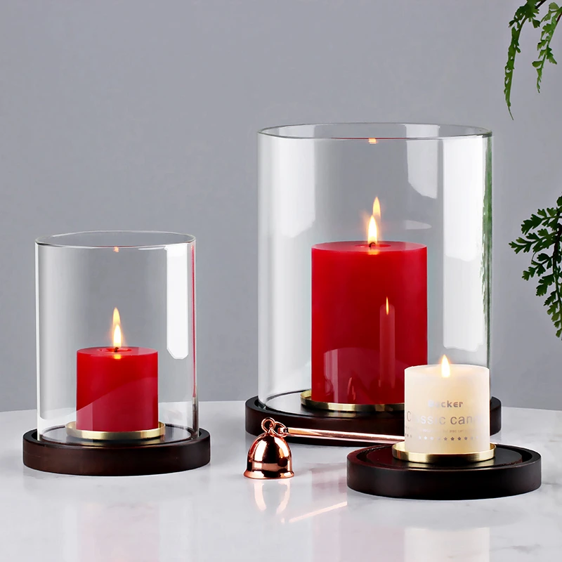 

Christmas Glasses Candle Holders Cylinder Clear Wedding Centerpieces Candle Holders Romantic Candlelight Velas Home Decor DI50ZT