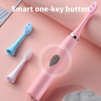 ultrasonic electric toothbrush household adult couple non rechargeable waterproof cleaning soft brush with three brush head